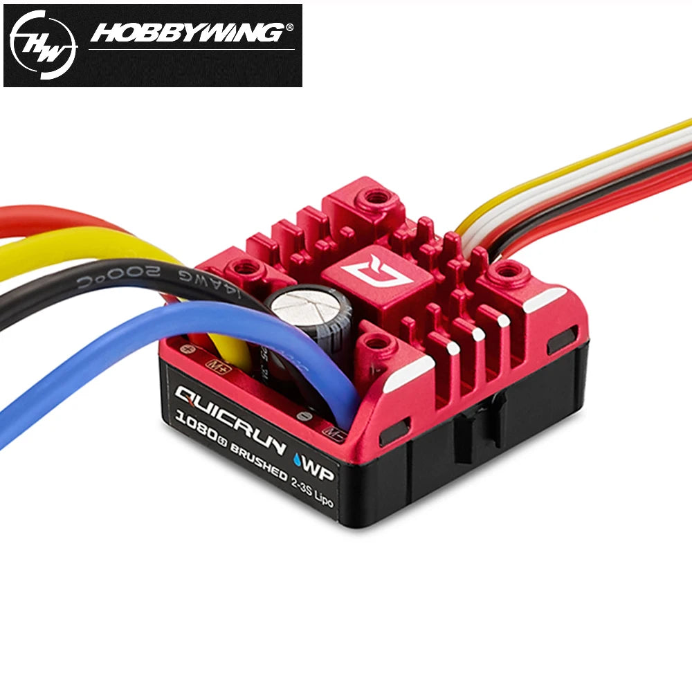 Hobbywing QuicRun WP 1080 G2 80A 2-3S Brushed ESC With BEC Output 540&550 Brushed Motor For 1:10 Rock Crawlers/Vehicles/Car Toys