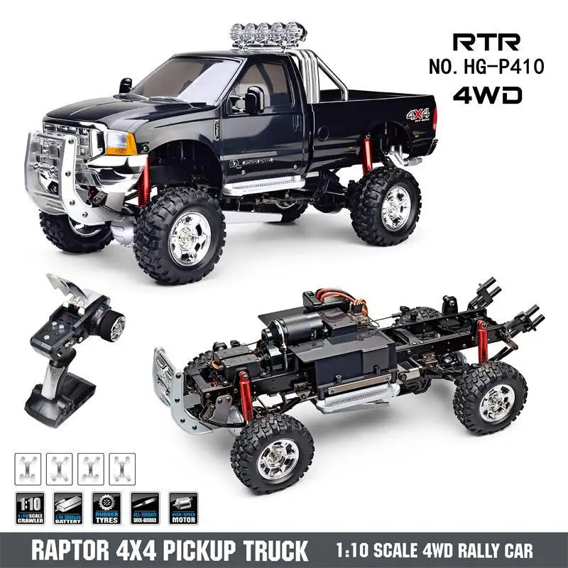 Hengguan 1/10 Raptor P410 4WD remote control car 2.4G truck high-end model RC Racing Crawler 2.4G Radio Motor ESC TH16938-SMT2