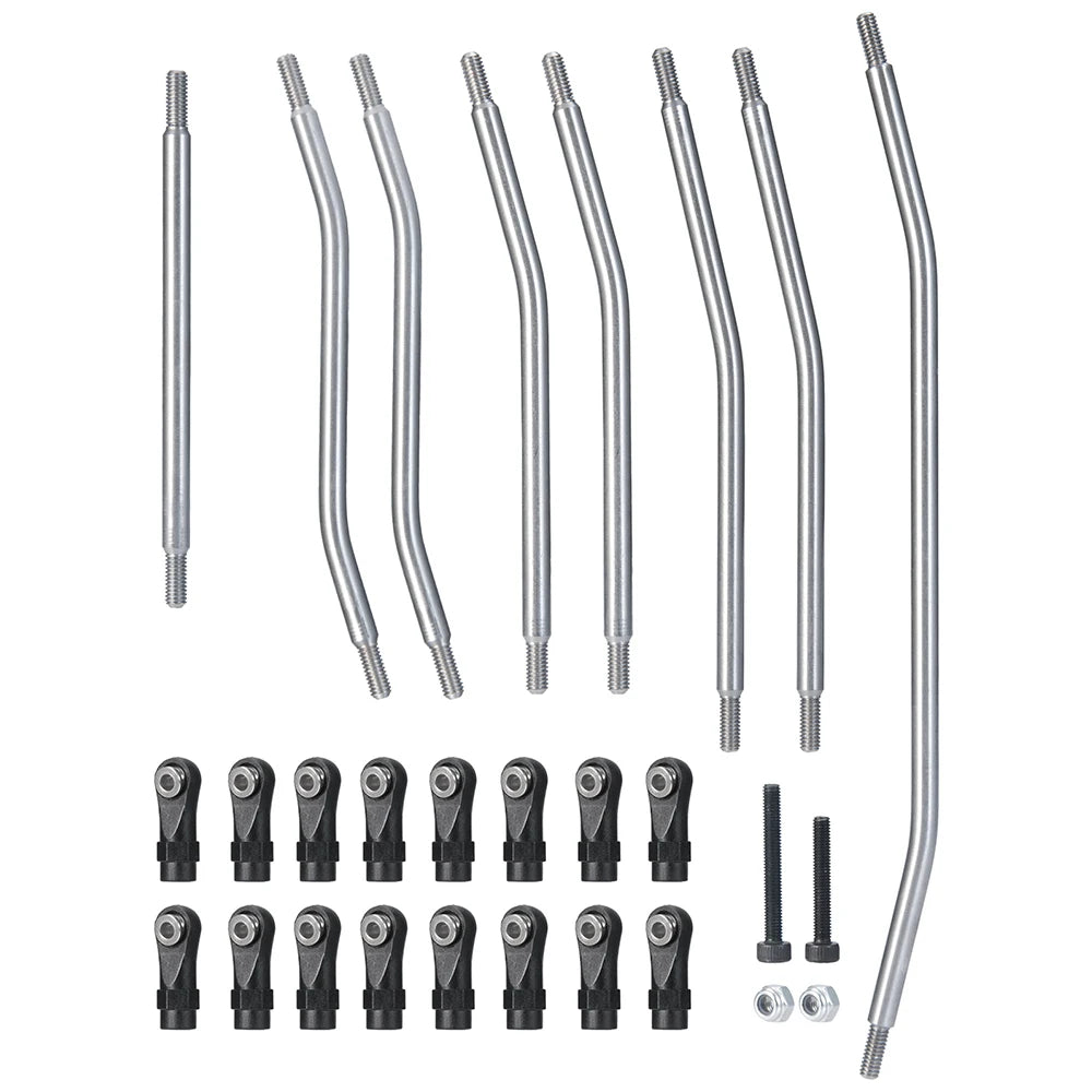 YEAHRUN Metal Links Suspension Linkage with Plastic Rod End for Axial SCX10 II Wraith TRX4 1/10 RC Crawler Car Parts