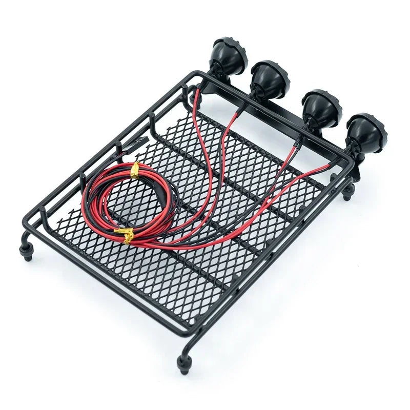 Universal Roof Racks With LED Light for 1/14 1/12 1/10 RC Crawler Car SCX10 CC01 MN D90 D91 D99 MN90 MN99S