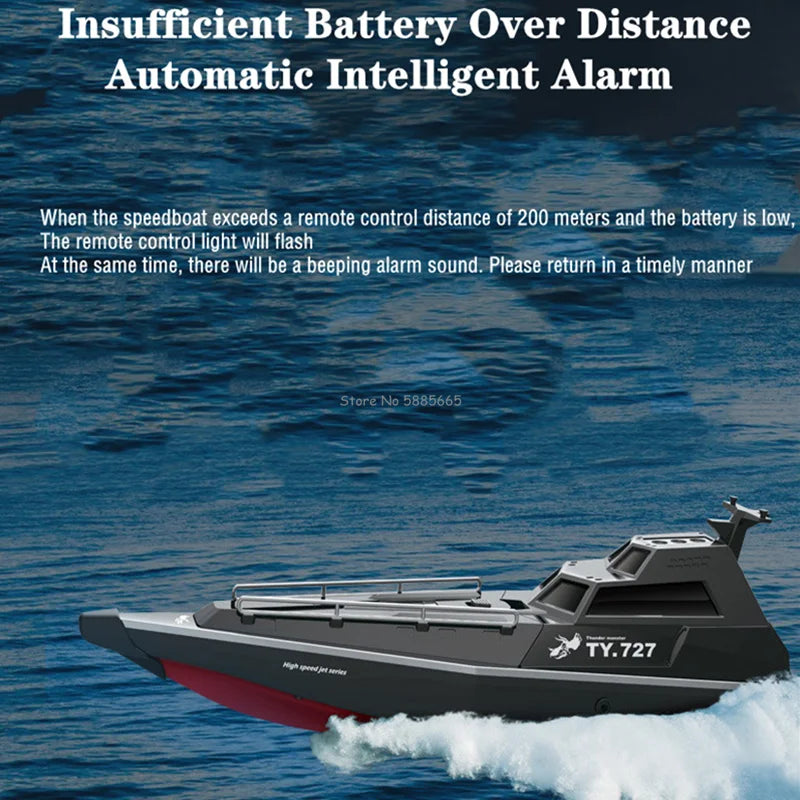 Summer 40KM/H High-Speed RC SpeedBoat Boat Model 200M Waterproof Capsized Reset Low Battery Alarm Electric Remote Control Boat