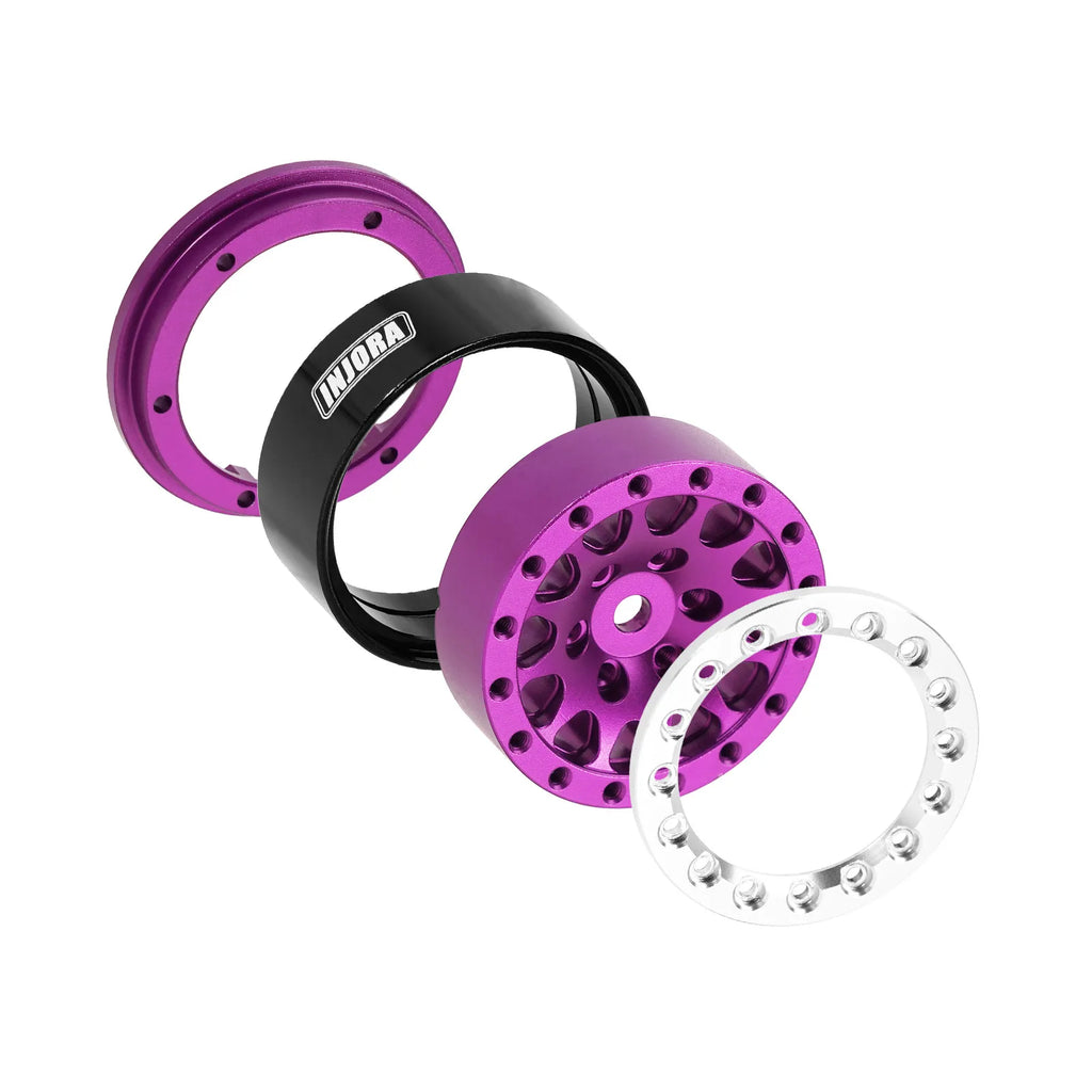 INJORA 1.3" Aluminium Beadlock Wheels for 1/24 1/18 RC Crawler (W1311)