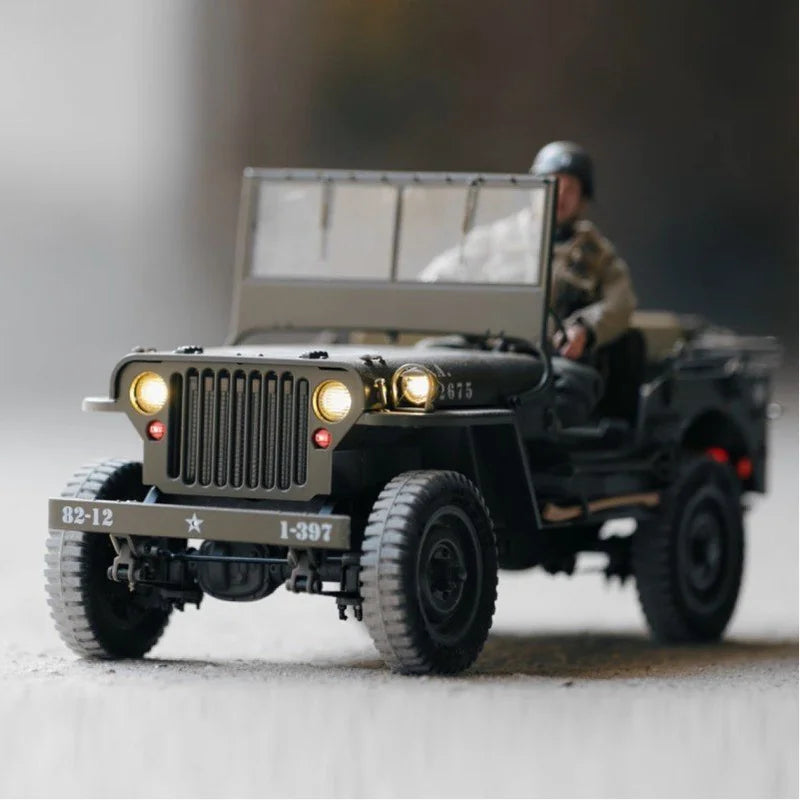 FMS RC Car 1/12 1941 MB Scaler Willys Jeep 2.4G 4WD RTR Crawler Climbing Scale Military Truck Offroad Vehicle Adult Kids Toy