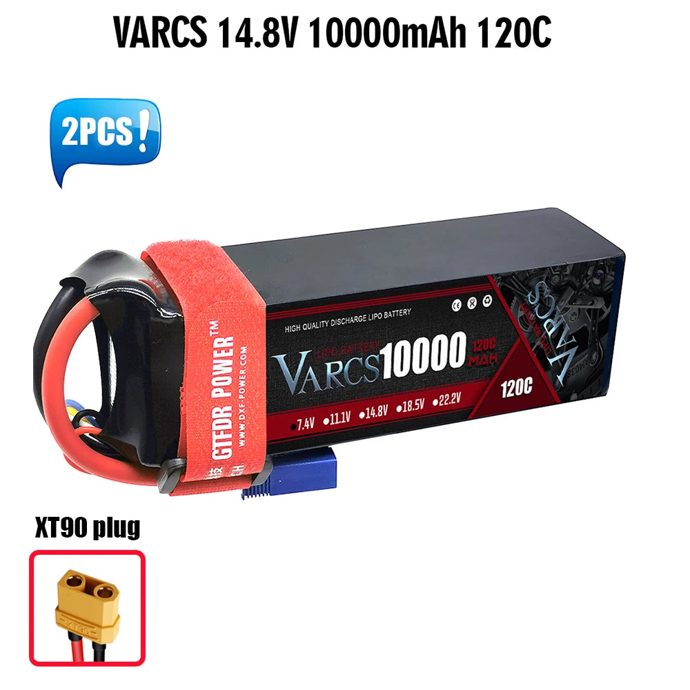 2PCS VARCS 7.4V 7.6V 11.4V 11.1V 15.2V 14.8V 22.2V 2S 3S 4S 6S 5200Mah 6300Mah 6500mAh 6200mAh 6750mAh 8000mAh 7000mAh 10000mah