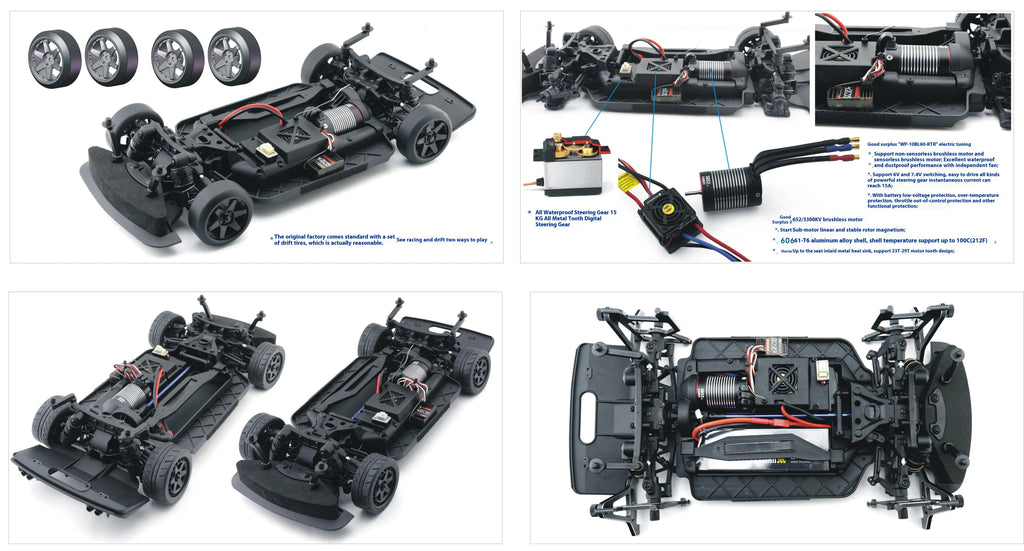 HNR H9802 4X4 4WD RTR 2.4GHz Brushless 1/10 RC Simulation Electric Remote Control Model Car Racing Drift Vehicle Without Battery