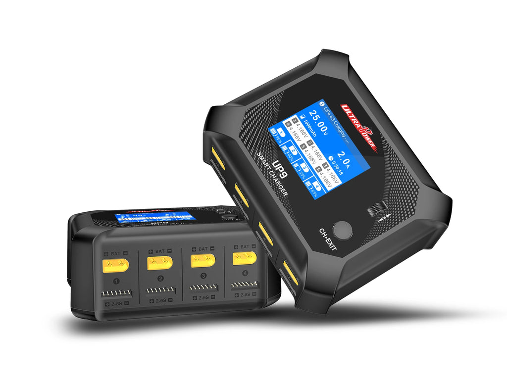 UltraPower UP9 Smart Blance Charger Discharger AC 100W DC 200W LCD 4Ch Charger for 1-6S LiPo/LiHV/LiIon/LiFe Battery RC Model