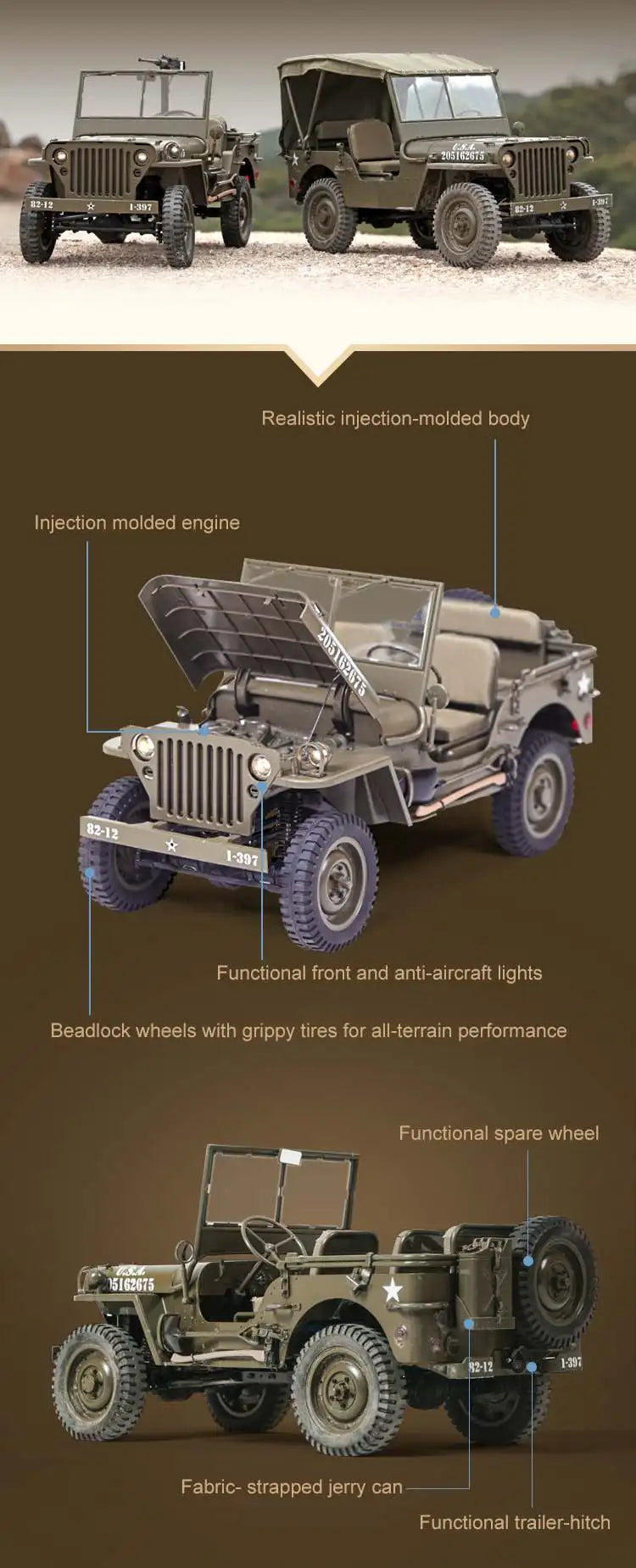 FMS 1:6 Climber Willis Super Large Remote Control Car Off-Road Climbing Four-Wheel Drive Electric Model Toy Car Limited Sales RS