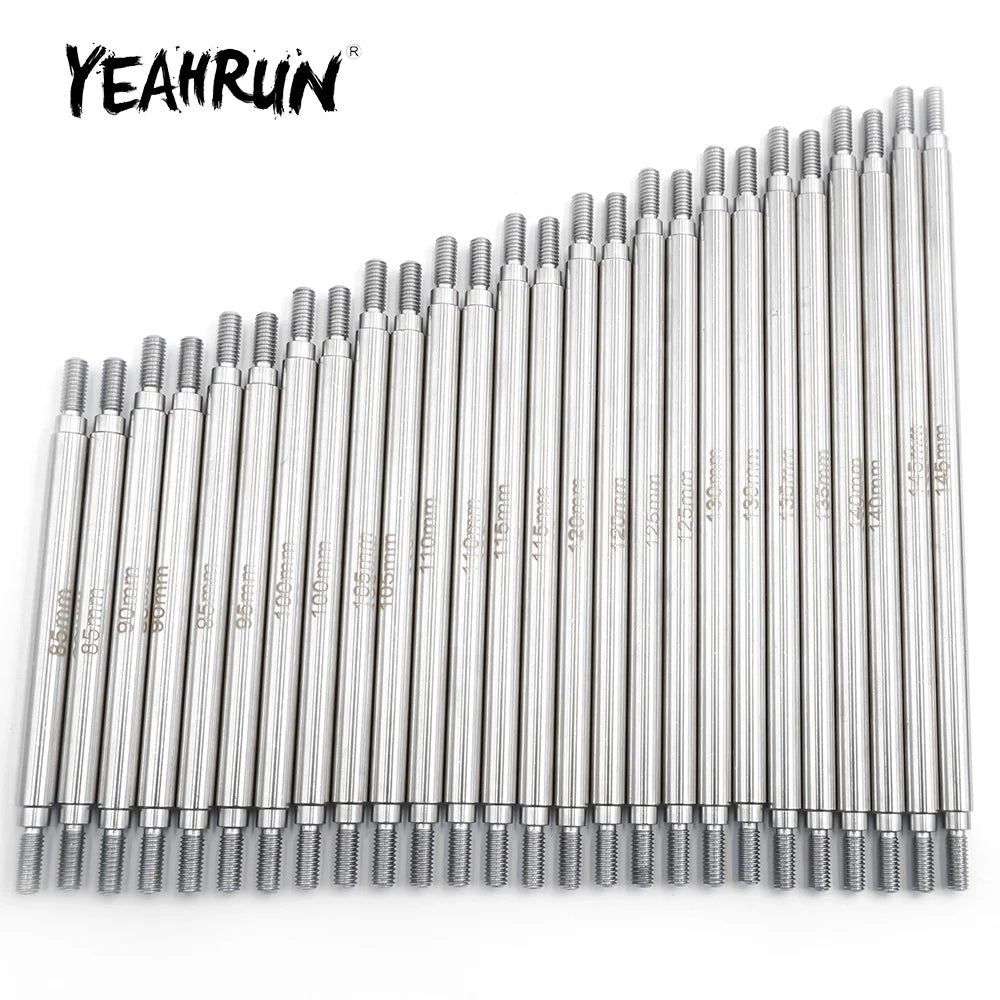 YEAHRUN 2Pcs Stainless Steel Linkage Set Link Rod M4 6x50-155mm for Axial SCX10 II 90046 TRX-4 D90 1/10 RC Car Upgrade Parts