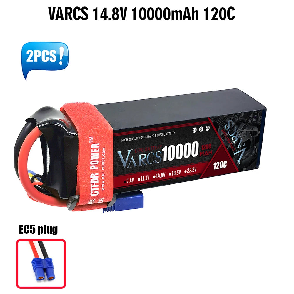 2PCS VARCS 7.4V 7.6V 11.4V 11.1V 15.2V 14.8V 22.2V 2S 3S 4S 6S 5200Mah 6300Mah 6500mAh 6200mAh 6750mAh 8000mAh 7000mAh 10000mah