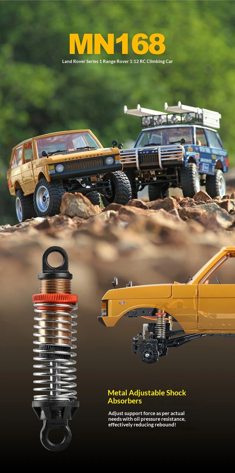 New Hot Selling MN168 1:12 4WD RC Off Road Climbing Car Portal Axle Electric Remote Control Truck Model Toy for Outdoor Play