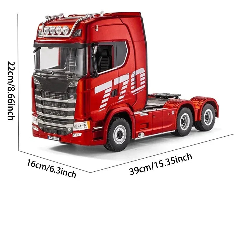 Huina 2025 new model 1501+1502 Scania 770s RC heavy-duty truck trailer model tractor high-end toy children's adult gift