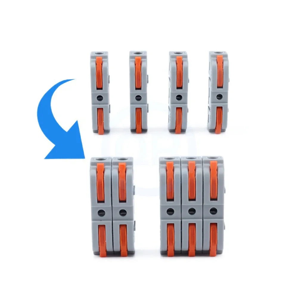 10 pcs LT-211 Quick Terminal Block 1 in 1 out 0.08-4mm² sq. freely combinable and reusable Hard and soft wires