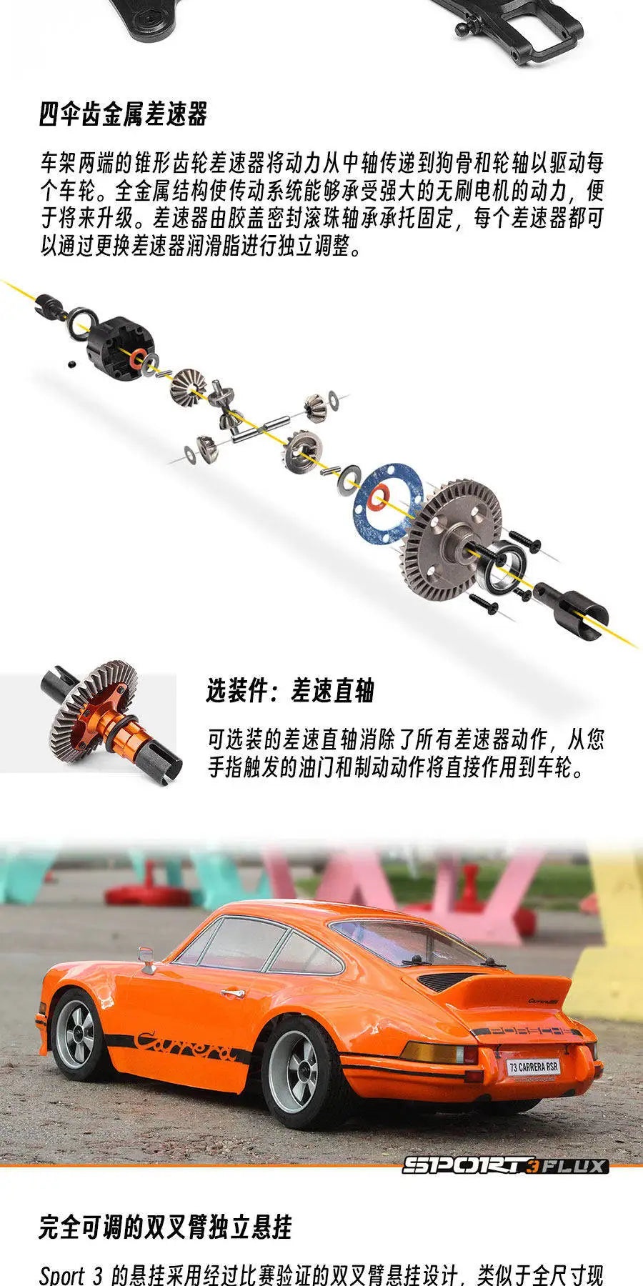 HPI 1:10 SPORT 3 Simulation 1973 Carrera 4WD Brushless Limited Edition Remote Control Electric Drift Car Hobby RC Boy Toy RTR