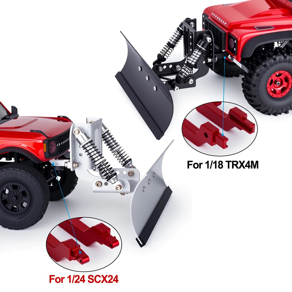 Adjustable Aluminum Alloy Snow & Sand Shovel for 1/18 1/24 RC Crawler - Fits TRX4M & SCX24, Metal Upgrade Shovel Accessory