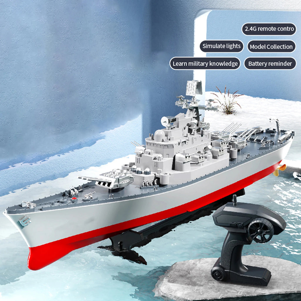 Remote Control Battleship Remote Control Boat 2.4GHz Waterproof Large Size Ship Low Battery Alarm /off Water Power Outage