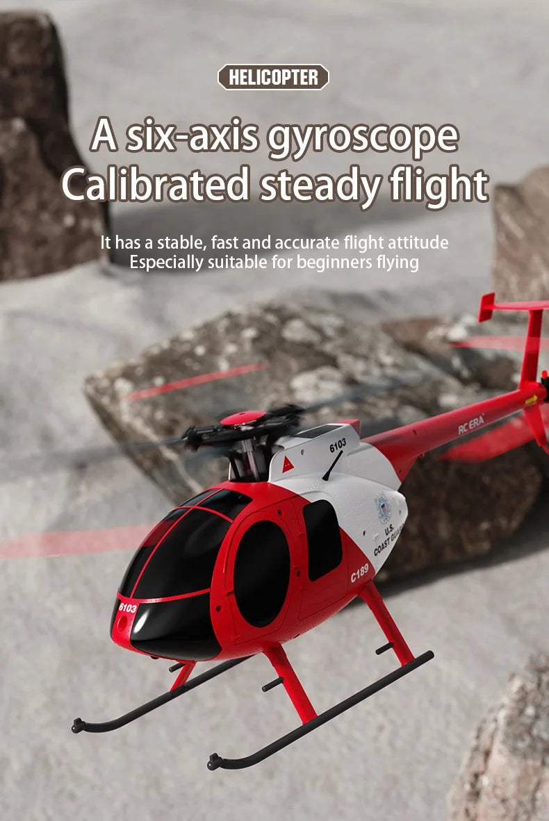 MD500 C189 Remote Control Helicopter Aircraft Add Optical Flow Positioning 6-Axis Gyro Dual Brushless Motors RC Heli for Adults