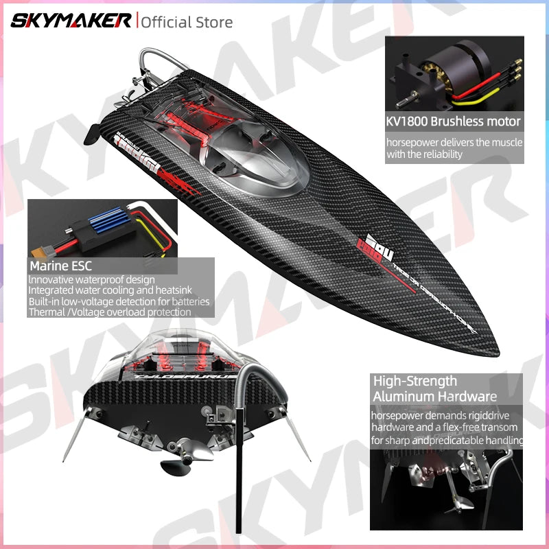 UDiRC UDI022 RC Boat 50Km/H High Speed Waterproof 2.4GHz Radio Control Brushless RC Speed Alloy Steel Boat  Toys