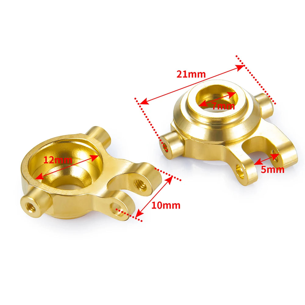 AXSPEED Brass Counterweight Caster Blocks Steering Knuckle Diff Cover Chassis Links for 1/18 TRX4M Bronco Defender Parts