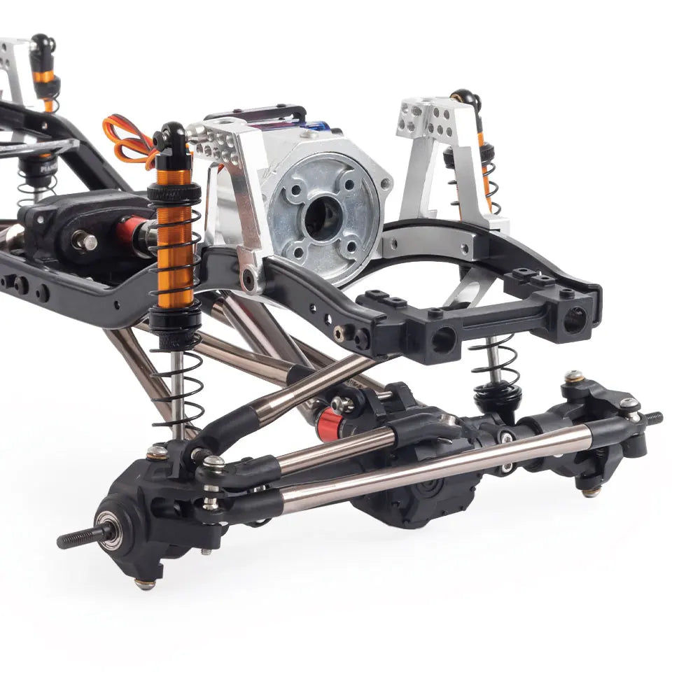 313mm Wheelbase Metal Chassis Frame with Prefixal Single / 2-Speed Transmission for 1/10 RC Crawler Axial SCX10 II 90046 EX86100