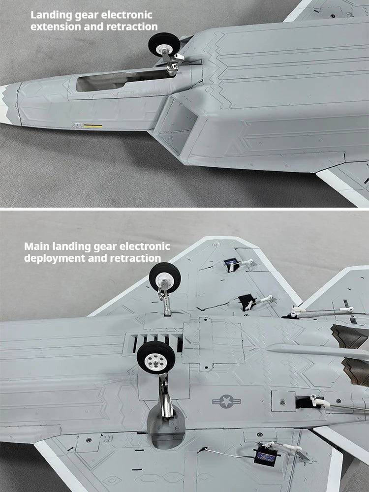F22 64mm Ducted Remote-Controlled Model Aircraft Cnc Shock Absorbing Landing Gear With Flap Fixed Wing Raptor Fighter F-22