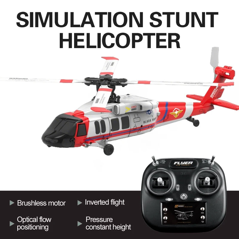 K200 UH-60 Simulation Black-Hawkk 6CH RC Helicopter 2.4G Aerobatic Remote Control  Altitude Hold & Optical Flow Positioning RTF