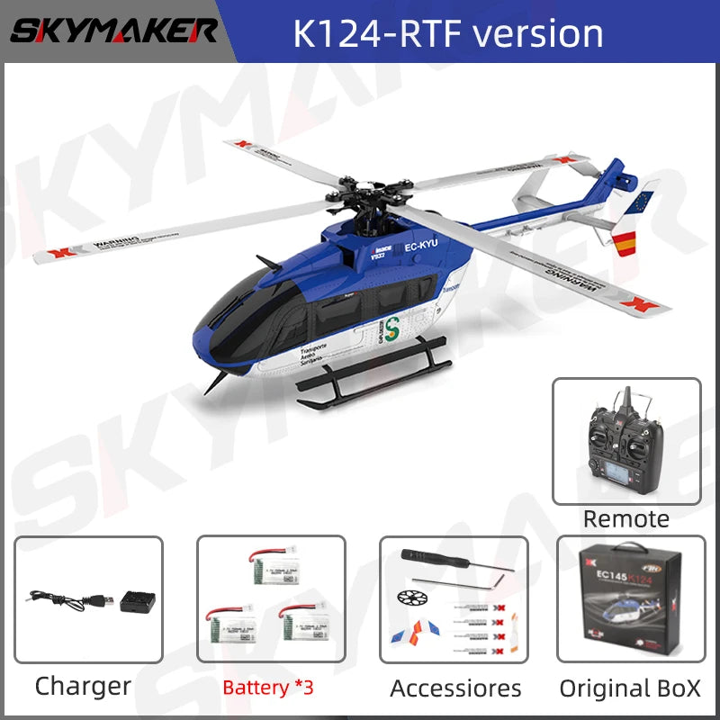 WLtoys XK K123 K124 RC Helicotper BNF RTF 2.4G 6CH 3D 6G Modes Brushless Motor RC Toys With FUTABA S-FHSS For Kids Gifts