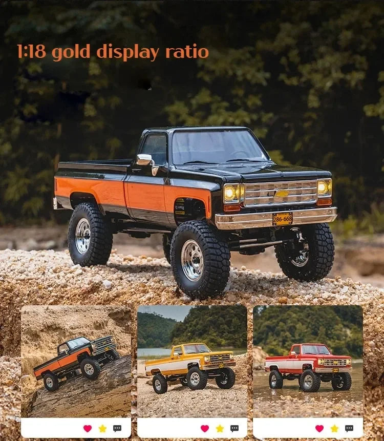 FMS FCX18 1:18 Chevrolet K10 Pickup Truck Officially Authorized Classic Retro Off-road Climbing RC Car Model RTR