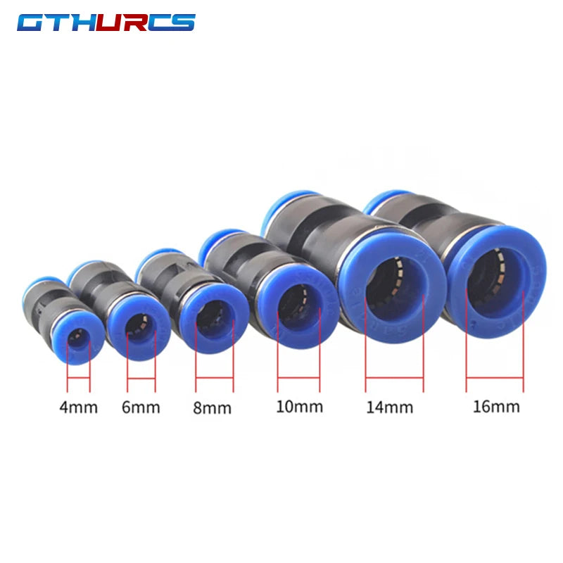 30/40/50/60/70pcs Pneumatic Fitting Straight Push Plastic Connector 6/8/10/12mm Trachea Connector PU  Air Hose Tube