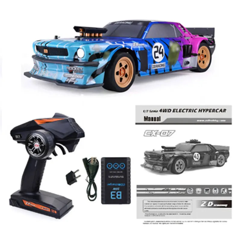 ZD Racing EX07 1/7 SCALE 4WD 130km/h RC Car Simulation High-speed Professional Flat Sports Electric Remote Control Model Vehicle