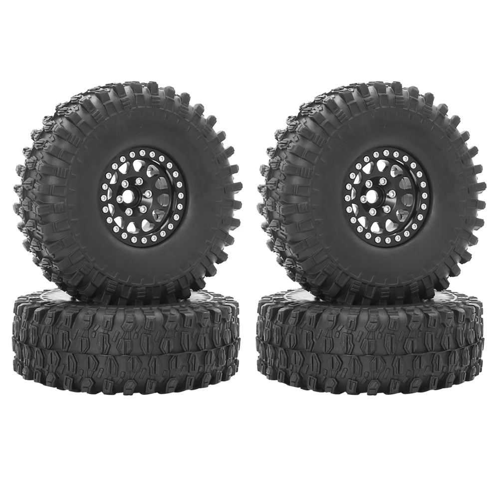 Metal 1.9 Beadlock Wheel Rim Tires Set for 1/10 RC Crawler Car Axial SCX10 III AXI03007 90046 TRX-4 Redcat GEN 8