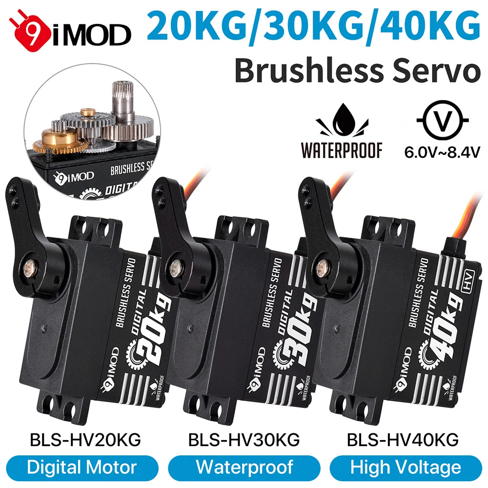 9imod Brushless Servo Waterproof Digital Metal Gear Servo for 1/8 1/10 RC Crawler Car Boat