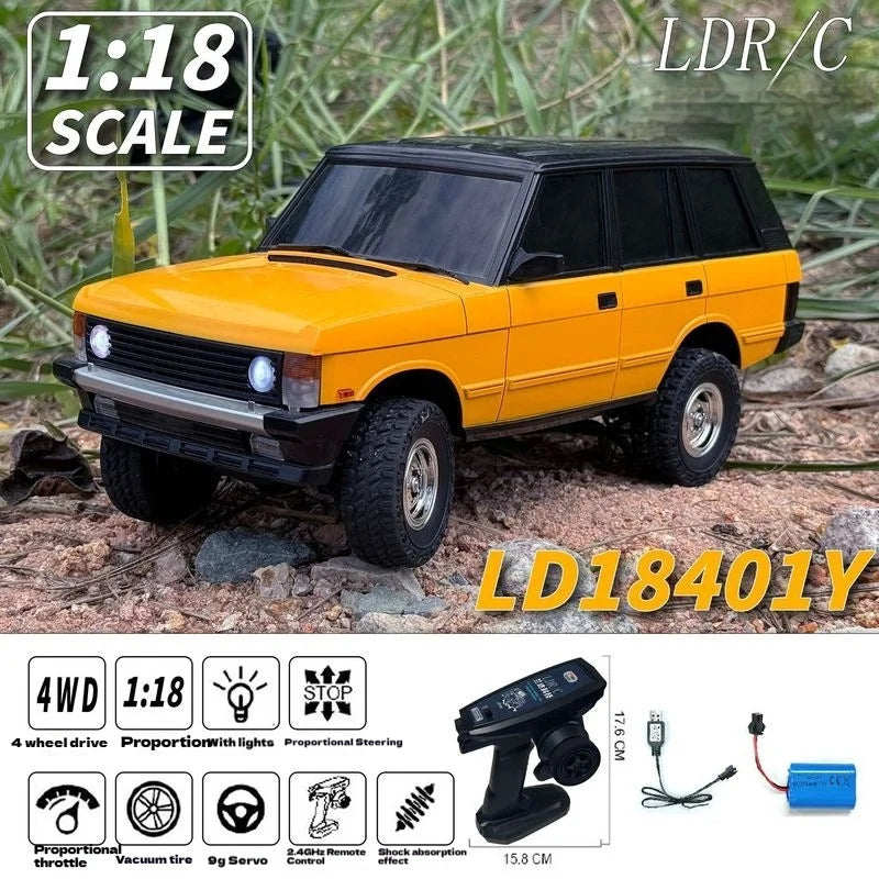 Upgraded RC Car 1/18 Scale LD18401PRO Brushless Motor Metal Transmission 4WD High-Speed Off-Road Vehicle with Remote Control