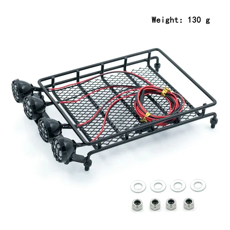 Universal Roof Racks With LED Light for 1/14 1/12 1/10 RC Crawler Car SCX10 CC01 MN D90 D91 D99 MN90 MN99S