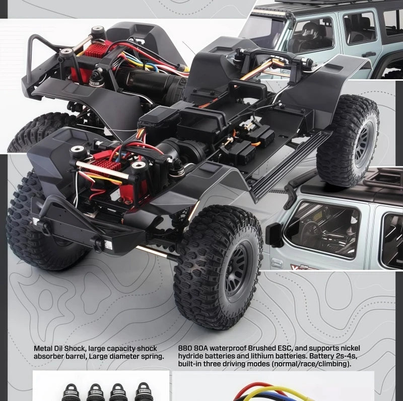 YK4082 V3 Professional RC Remote Control Car 1/8 Climbing Car Four-Wheel Drive Differential Lock Shift Off-Road Vehicle YK4082