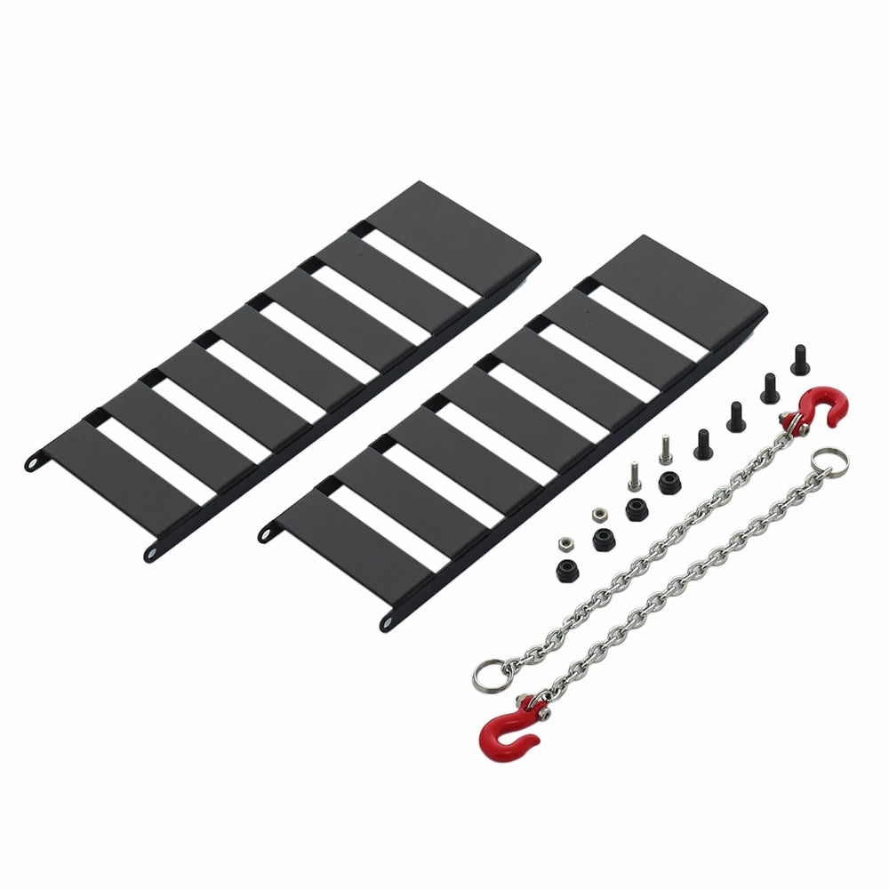 1/10 Dual Axle Metal Truck Trailer for RC Crawler SCX10 II III 90046 TRX4 TRX6 TF2 D90 CC01 RGT 86100 Redcat GEN8 YIKONG 4082