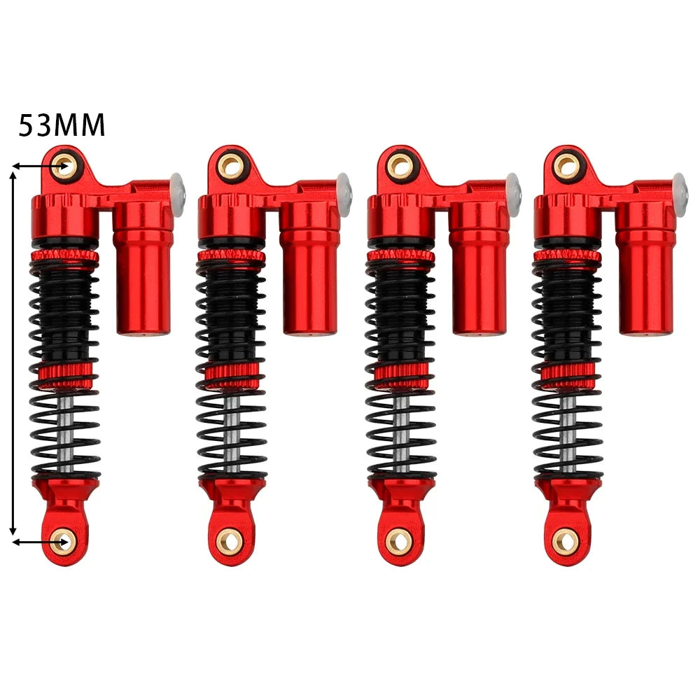 4pcs 53/59/66/78mm Aluminum Alloy Metal Shocks Absorbers Oil Damper for 1/18 RC Crawler TRX4M TRX-4M Bronco Defender Upgrade