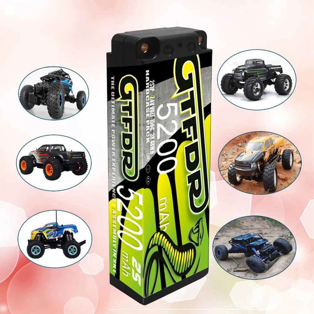 GTFDR 7.6V 7.4V 2S 5MM SHORTY HV 5200MAH 7200MAH 7000MAH 6300MAH 8400MAH 8500MAH 9400MAH 120C 150C 140C  Battery Rc Lipo 1/10