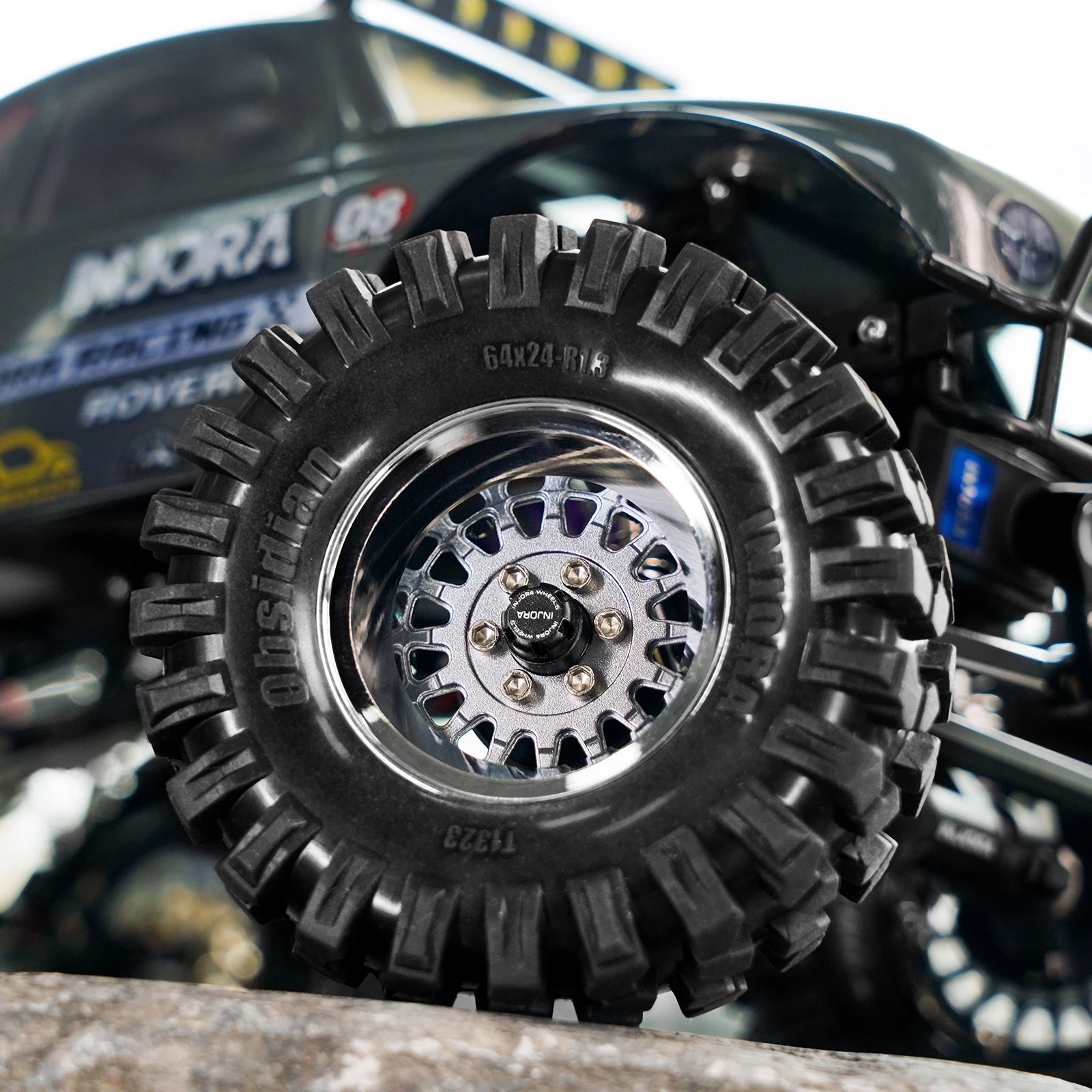 INJORA ModuWheel 1.3" Brass & Aluminum Beadlock Wheels, Negative Offset, for 1/18 1/24 RC Crawlers