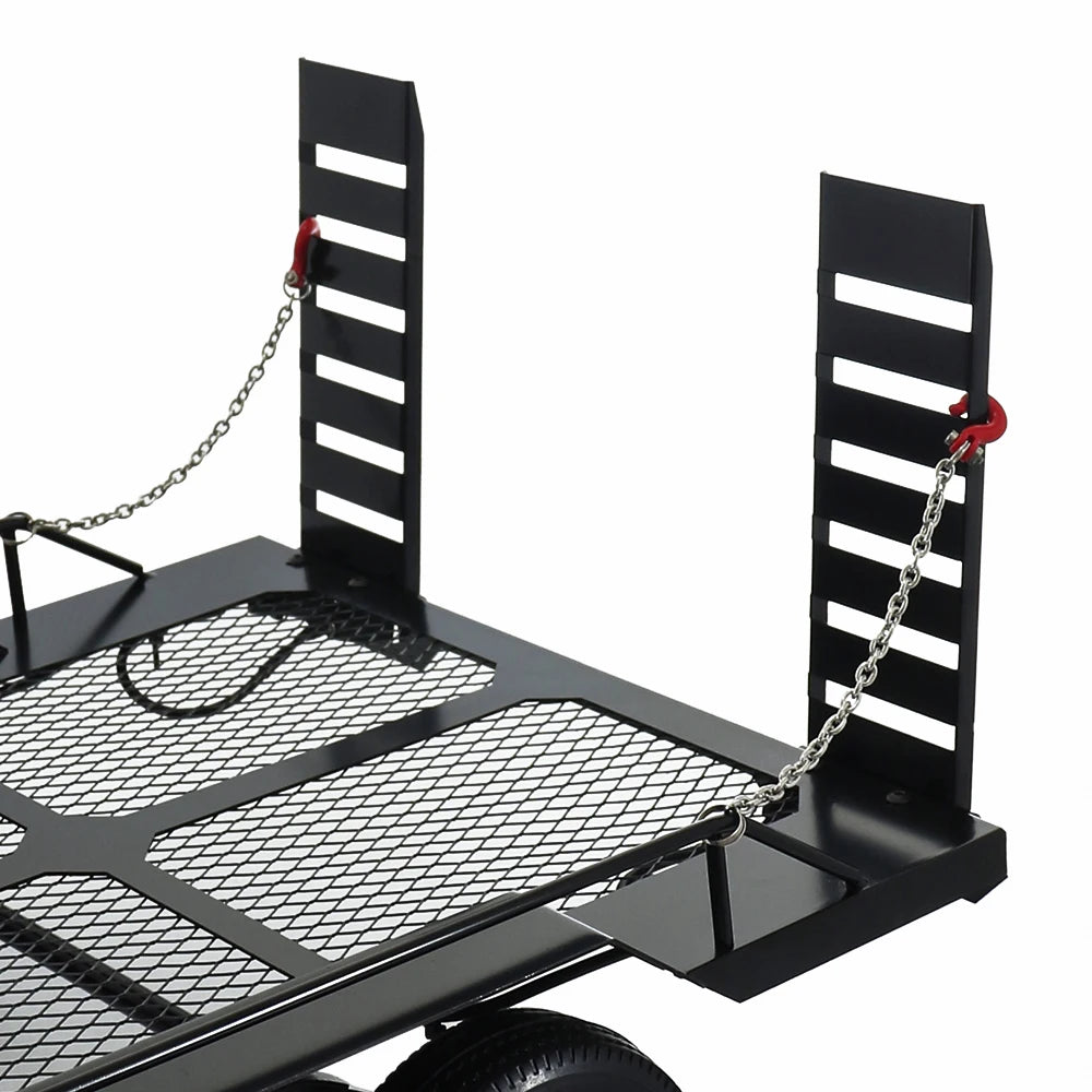 1/10 Dual Axle Metal Truck Trailer for RC Crawler SCX10 II III 90046 TRX4 TRX6 TF2 D90 CC01 RGT 86100 Redcat GEN8 YIKONG 4082