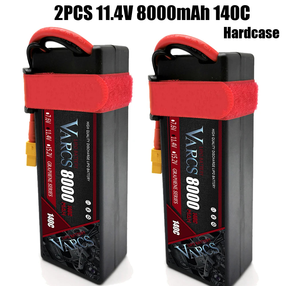 VARCS Lipo 3S 4S Lipo 14.8V 15.2V 11.1V 11.4V Battery 6500mah 7000mah  8400mah 9200mah 10000mah 6200ma 5200mah XT90 EC5 RC Car