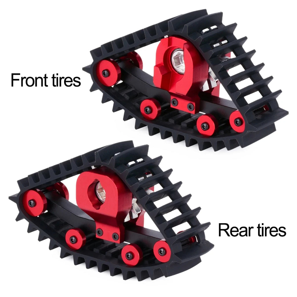 4Pcs Snow Tires Set for 1/18 RC Crawler - Simulate Carload Tracks, Sandmobile Conversion DIY Upgrade Parts Fit TRX4-M