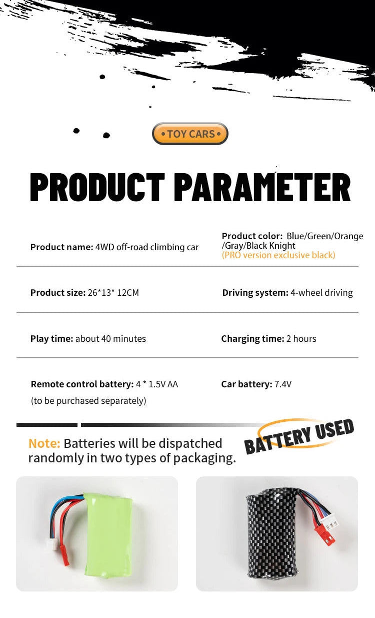 C8801 PRO/ C8801 1/18 RC Car With Light 2.4G 4WD Electric Climbing High-Speed Off-Road Vehicle Remote Control Toys For Kid Adult