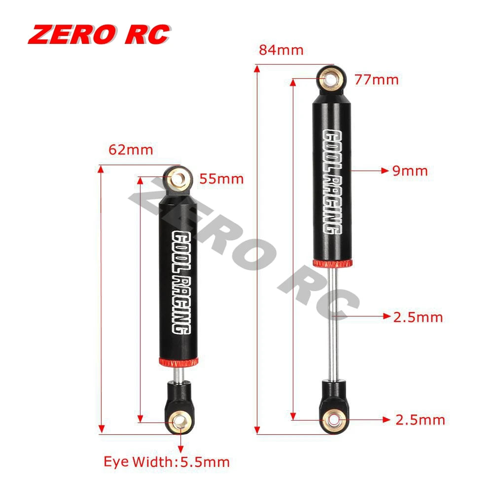 METAL 53mm 59mm 65mm 71mm 77mm Built-in Spring Shock Absorber Oil Damper For 1/12 Mini Crawler Rc Car MN128 FMS G500 1/18 TRX4M