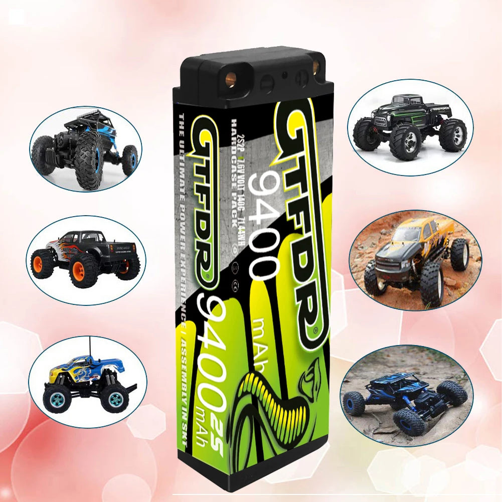 GTFDR 7.6V 7.4V 2S 5MM SHORTY HV 5200MAH 7200MAH 7000MAH 6300MAH 8400MAH 8500MAH 9400MAH 120C 150C 140C  Battery Rc Lipo 1/10