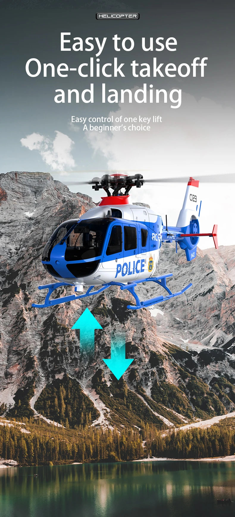 MD500 C189 Remote Control Helicopter Aircraft Add Optical Flow Positioning 6-Axis Gyro Dual Brushless Motors RC Heli for Adults