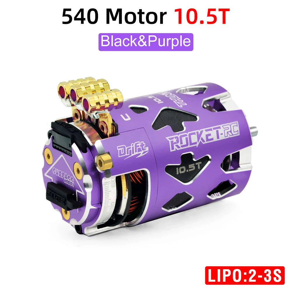 Surpass Hobby Rocket-RC 540 Sensored Brushless Motor 10.5T 13.5T 2-3S 3.175 mm Shaft for 1/10 RC Racing Drift Car Parts