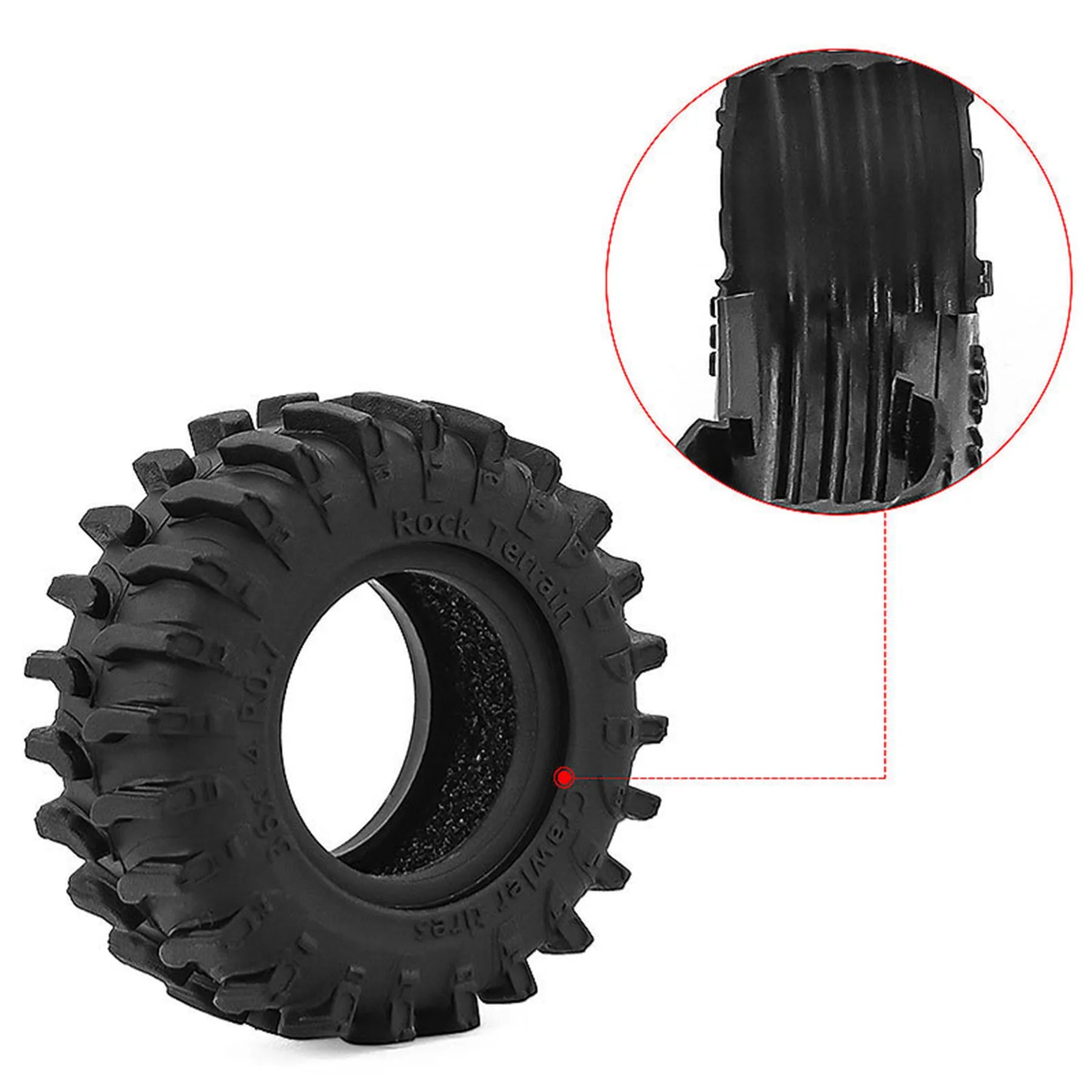 0.7 RC Crawler Tires OD 1.57'' 1/30 Soft Rubber All Terrain Tyres Beadlock Wheels Rims for 1:30 1/32 Rock Mud Car Axial SCX30