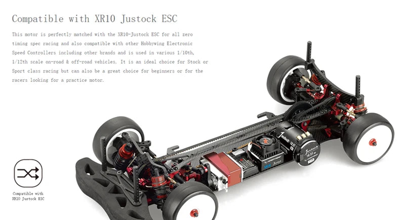 HobbyWing XERUN XR10 Justock G3S 60A Inductive Brushless Electric Adjustment/Motor Set Suitable for 1/10 RC Drift Cars