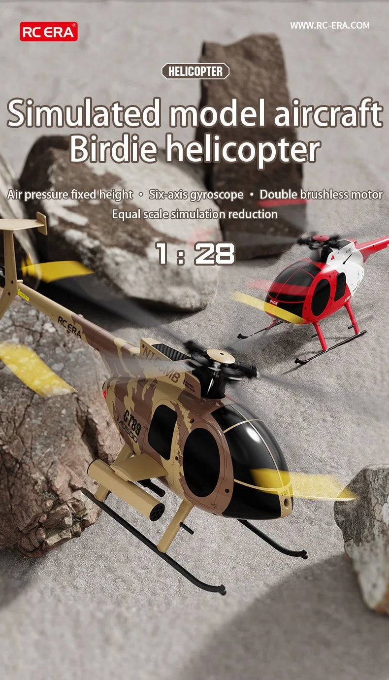 MD500 C189 Remote Control Helicopter Aircraft Add Optical Flow Positioning 6-Axis Gyro Dual Brushless Motors RC Heli for Adults