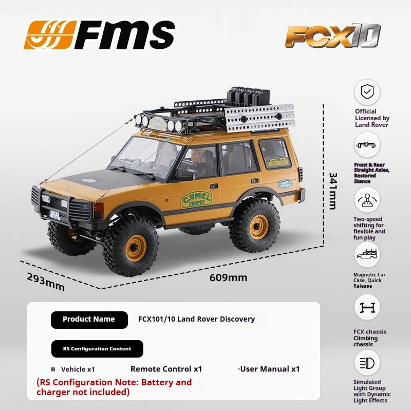 FMS 1/10 FCX10 Camel Cup 4WD RC Car Simulation Electric brushed Two speed Remote Control Climbing Off Road Vehicle Model Gift